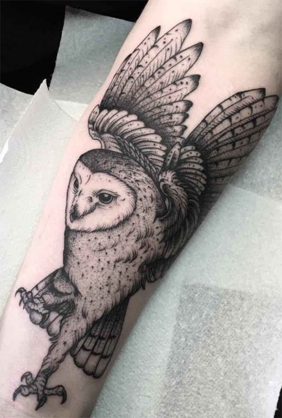 Snowy owl tattoo