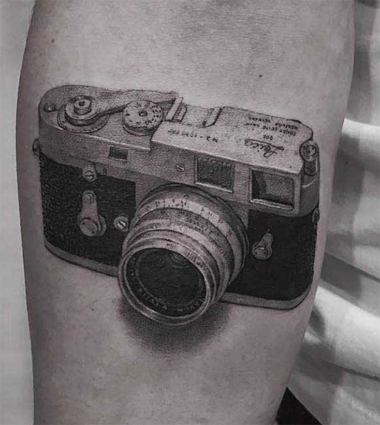3d Camera Tattoo On Arm