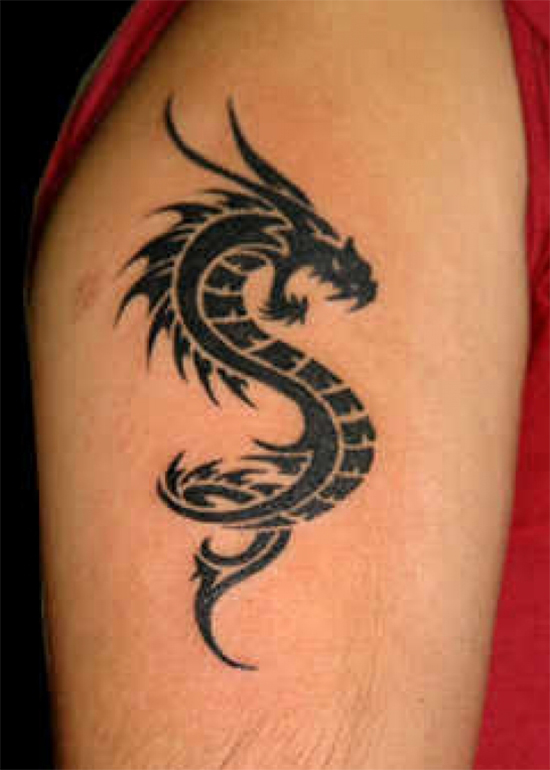 Adorable Dragon Black Tattoo