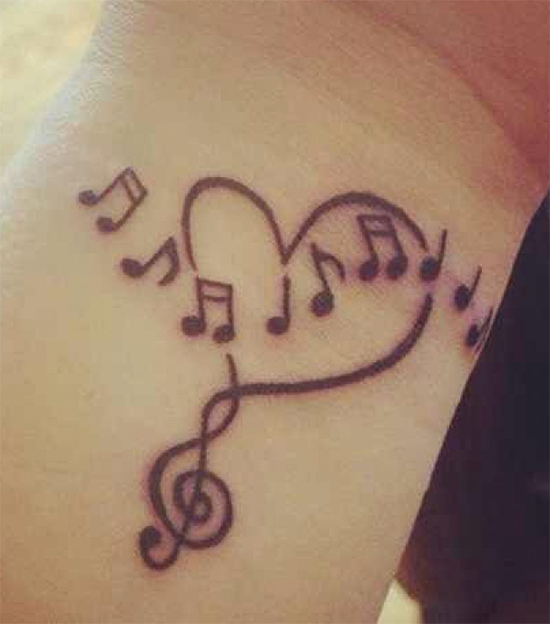 Attractive Musical Love Tattoo