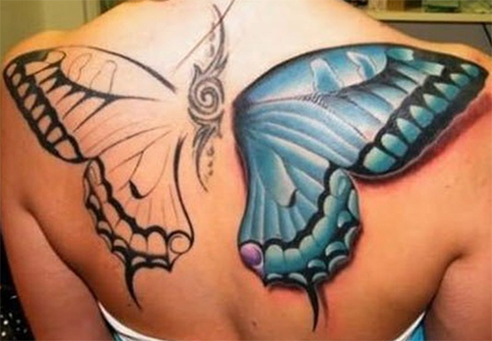Beautiful Butterfly Wings On Shoulders