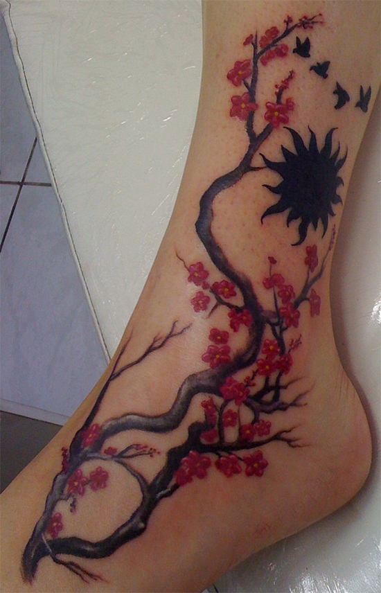 Beautiful Cherry Flower Blossom Tattoo