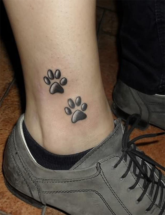 Cat Paws Tattoos On Ankle
