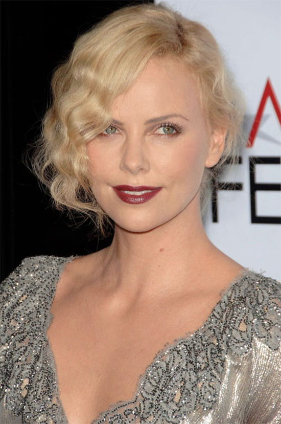 Charlize Theron Hairstyle Messy Finger Waves