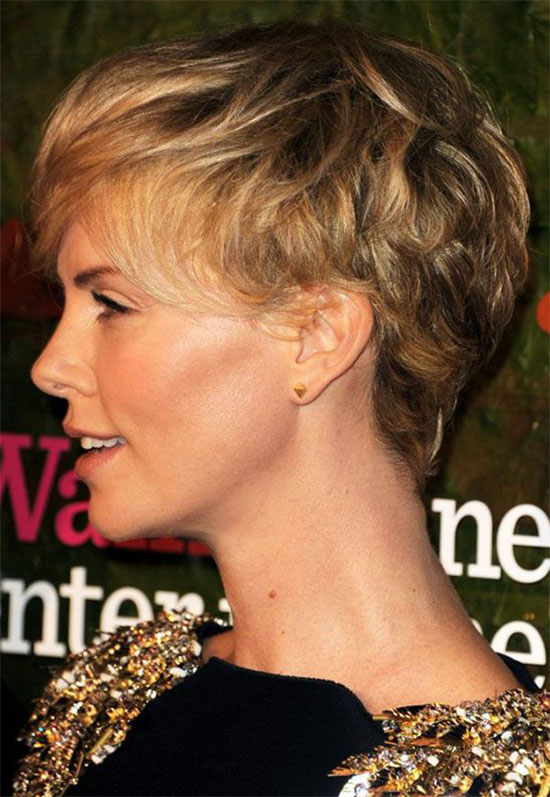 Charlize Theron Pixie Cut Hairstyle Side View