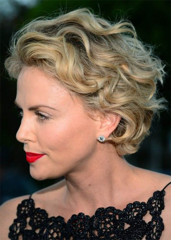 Charlize Theron Short Curls Side View