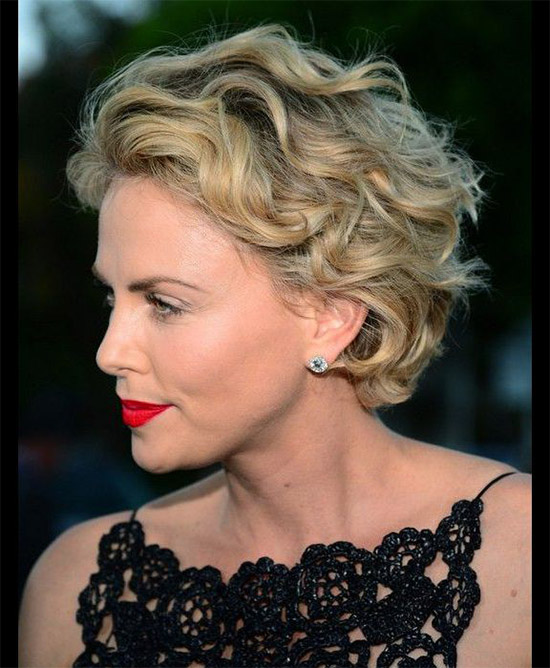 Charlize Theron Short Curly Hairstyle