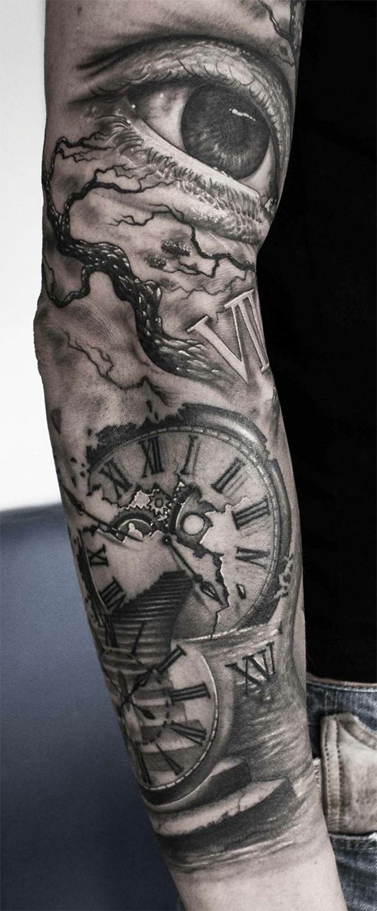 Clock And Eye Professional Tattoo