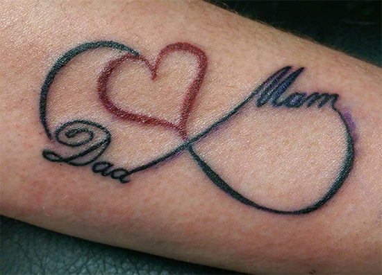 Dark Red Love Infinity Wrist Tattoo