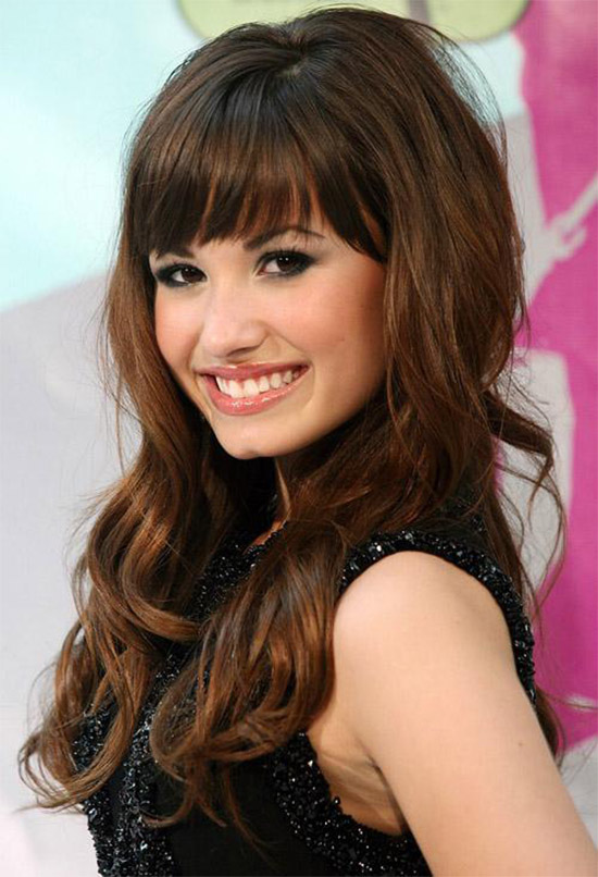 Demi Lovato In Curly Bangs