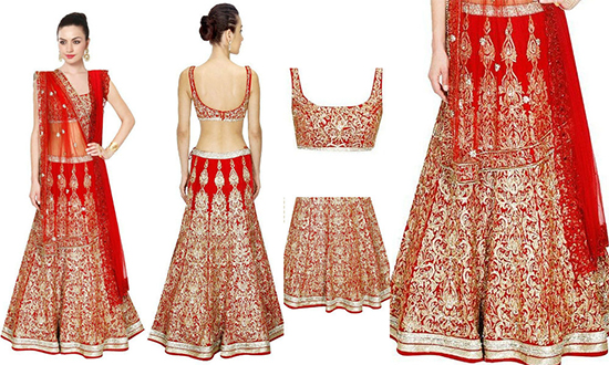 Designer Red & Gold Colour Heavy Embroidered Silk Lehenga Choli