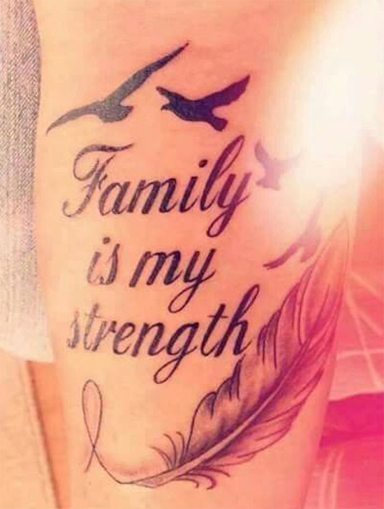 Family Quote On Ankle hand