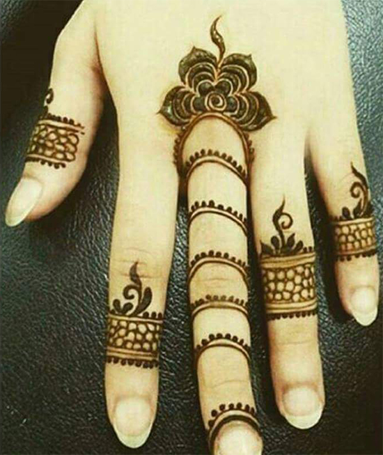 Finger Band Mehendi Design With a Touch Of Floral