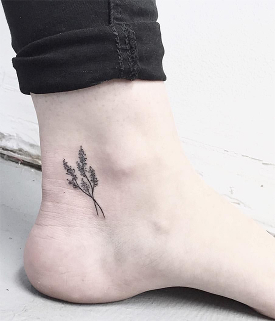 Floral Tattoo On Ankle