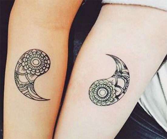 Geometric Meaningful Couple Tattoo