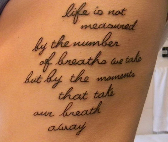Inspirational life quote tattoo