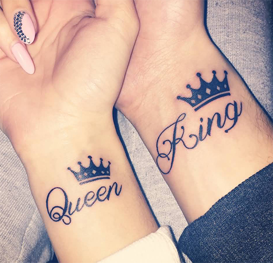 King And Queen Royal Couple Tattoo