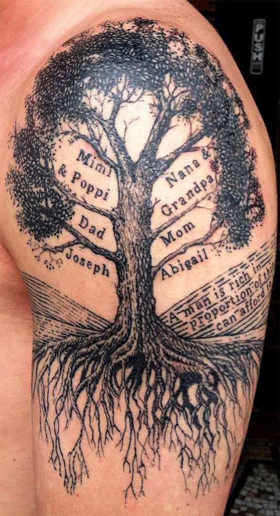 Love For Nature Family Tree Tattoo