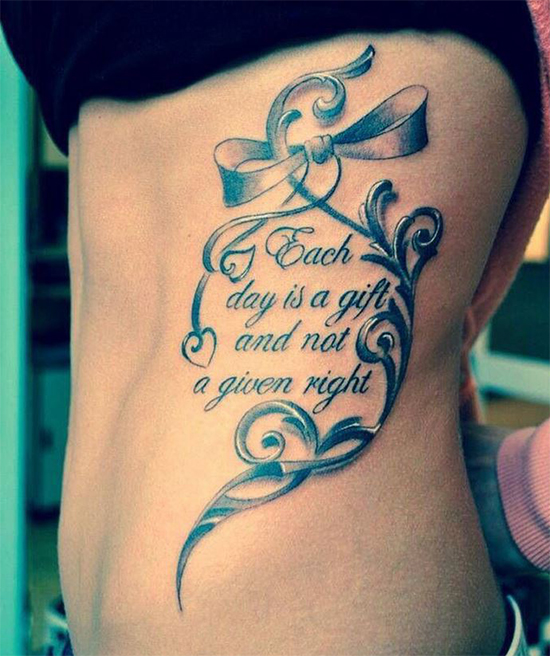 Lovely Meaningful Tattoo on rib