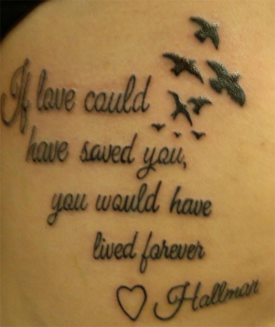 Loving Memory Quote Tattoo