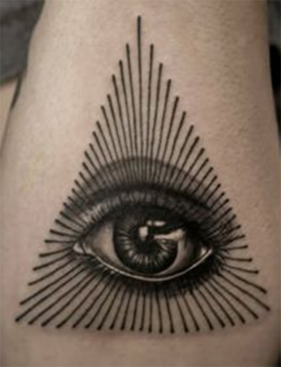 Marvelous Third Eye Tattoo With Triangle