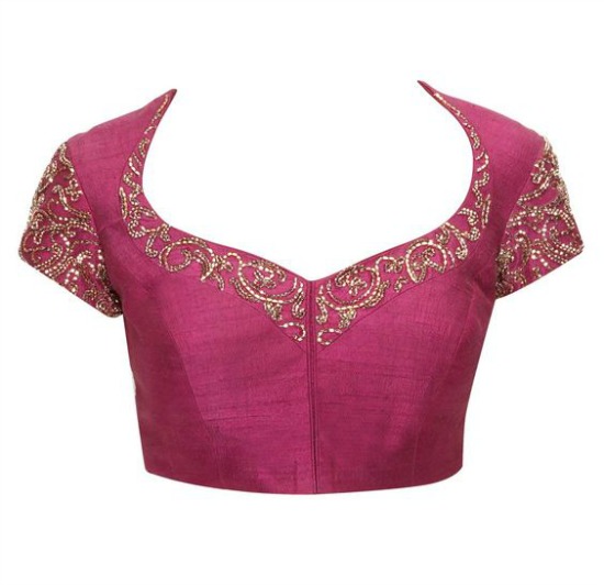 Prince Cut Plum Embroidered Blouse