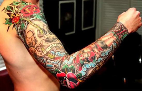 Professional Flower Design Full Hand Tattoo