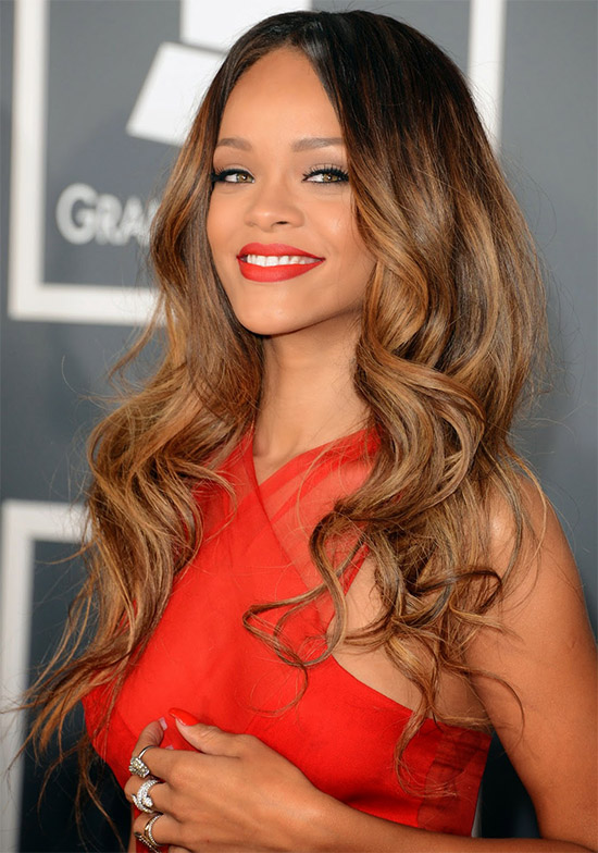 Rihanna Brown Long Hairstyle