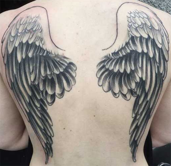 Sexy Angel Wings Tattoos On Back