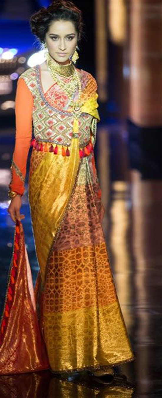 Shraddha Kapoor Designer Multicolor Bridal Saree