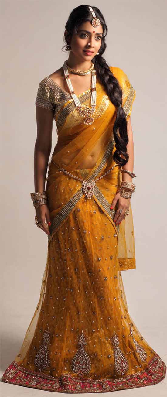 Shriya Saran In Yellow Colour Saree