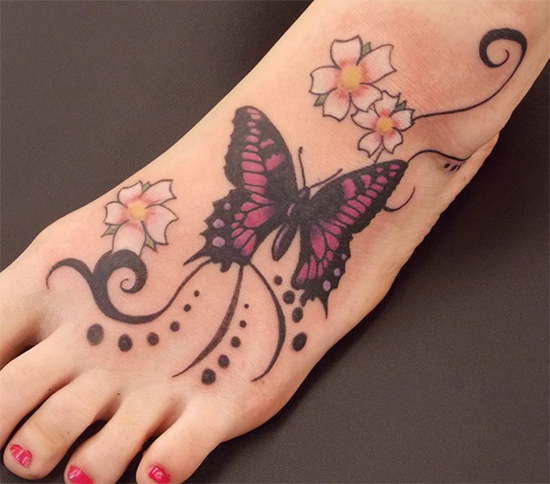 Splendid Foot Butterfly Tattoo