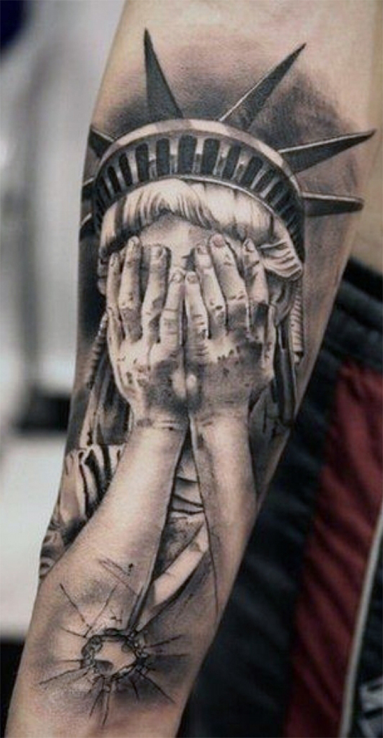 Statue Of Liberty Design On Arm
