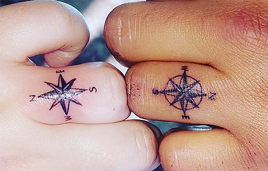 Super Sweet Couple Ring Tattoo