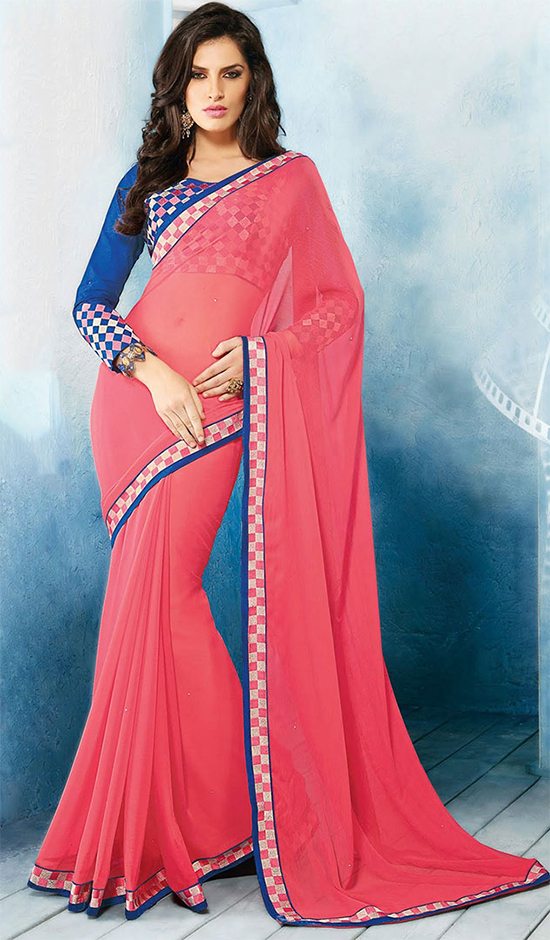 Terrific Pink Heropanti Kriti Sanon Saree
