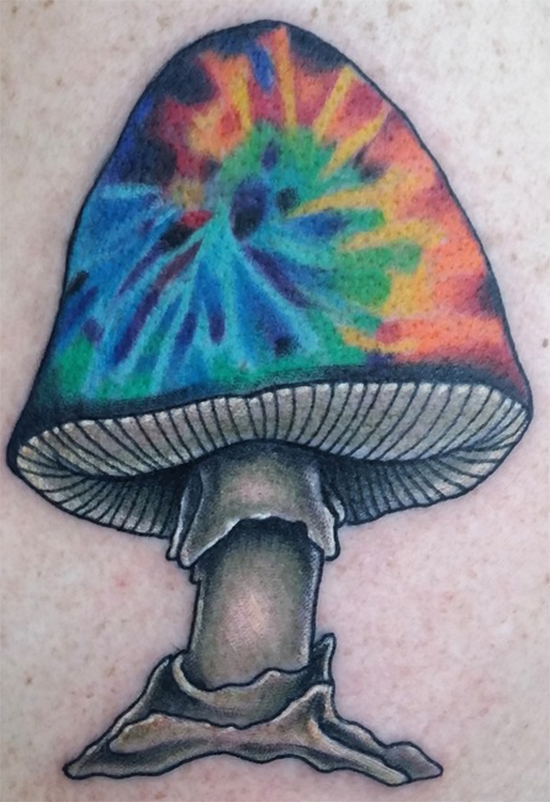 Trippy Magic Mushroom Tattoo