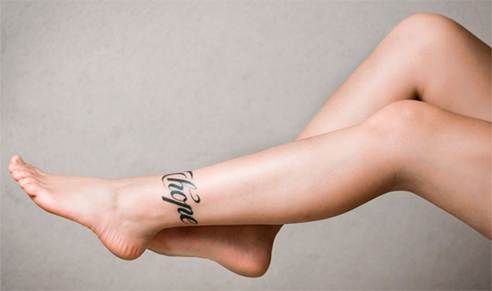 Typography Ankle Bracelet Tattoo