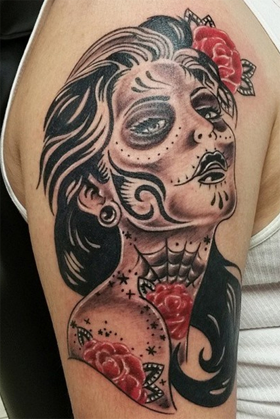 Unique Sugar Skull Tattoo