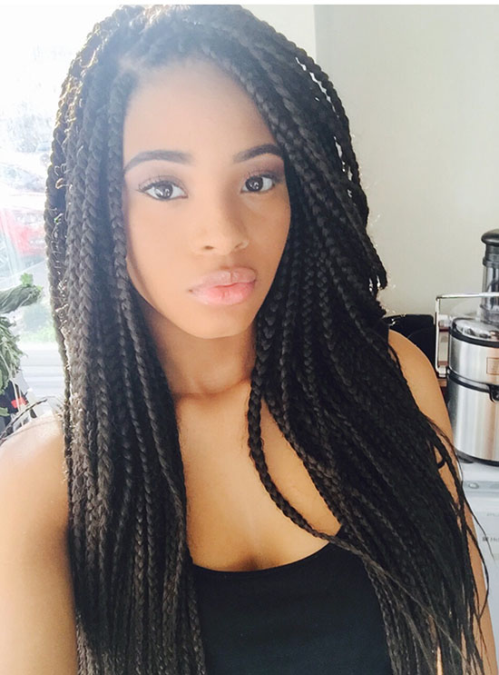 Micro Braided Long Hairstyle For Black Women