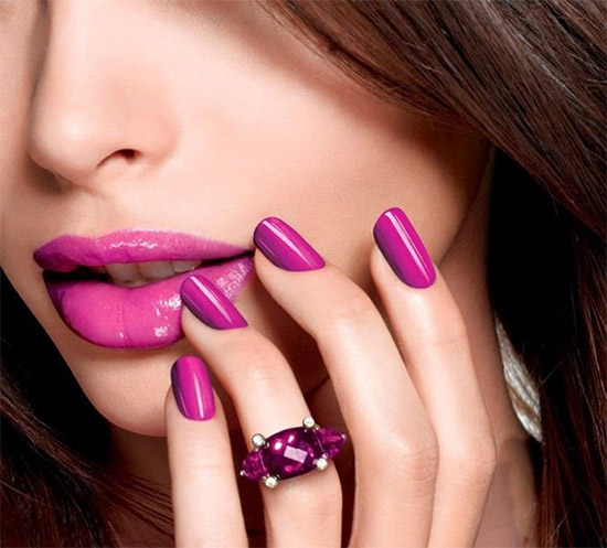 Purple Pink Lips & Nails